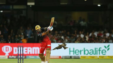 Kohli on the charge: Smacks Mark Wood for a 4 & 6