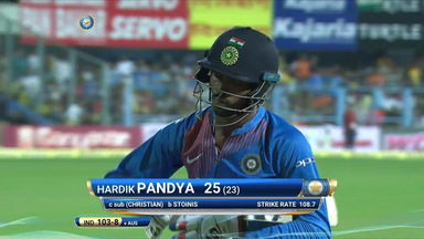 IND vs AUS 2017, 2nd T20I: Hardik Pandya Wicket