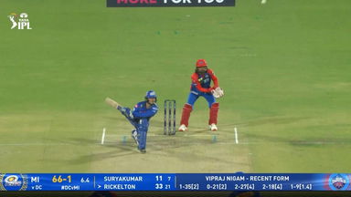 IPL 2025 M29: DC vs MI - Ryan Rickelton Six