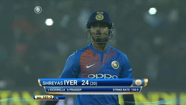 IND vs SL 2017, 1st T20I: Shreyas Iyer Wicket