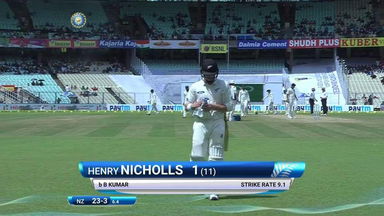 India VS NZ 2016, 2nd Test day 2 - Henry Nicholls Wicket