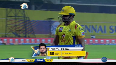 M12: CSK vs RR – Suresh Raina Wicket