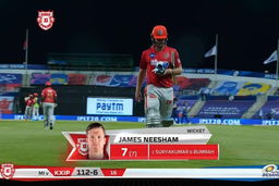 M13: KXIP vs MI – Jimmy Neesham Wicket