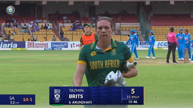 IND-W vs SA-W 2024, 2nd ODI: Tazmin Brits Wicket