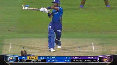 M34: MI vs KKR – Krunal Pandya Six