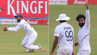 Jadeja's 200th Test wicket & a Pujara catch special