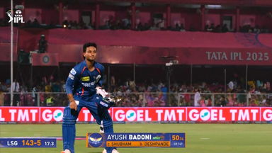 IPL 2025 M36: RR vs LSG - Ayush Badoni Wicket