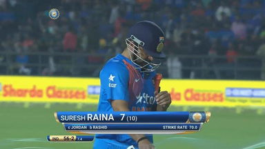 IND vs ENG 2017, 2nd T20I :  Suresh Raina Wicket