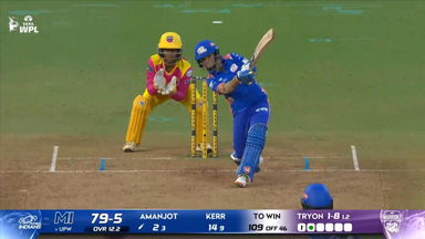 Six: Match 10, UP Warriorz vs Mumbai Indians, WPL 2026: Amanjot Kaur Six