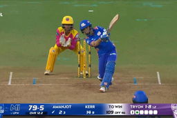 Six: Match 10, UP Warriorz vs Mumbai Indians, WPL 2026: Amanjot Kaur Six