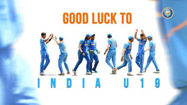 Team India give their Best Wishes to the Boys in Blue for the U19 Final