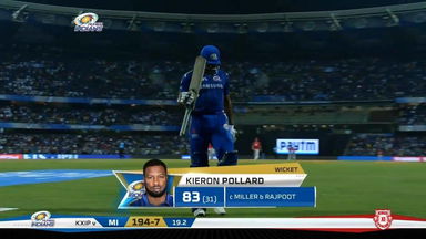 M24: MI vs KXIP – Kieron Pollard Wicket