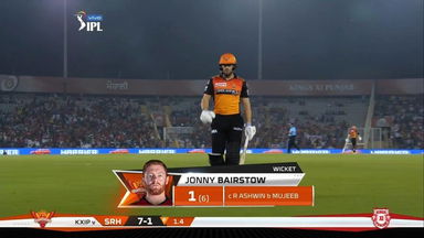 M22: KXIP vs SRH – Jonny Bairstow Wicket