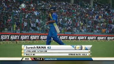 2ND ODI: IND vs WI – Suresh Raina Wicket