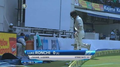 India VS NZ 2016, 3rd Test day 3 - Luke Ronchi Wicket