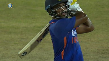 Sanju Samson's booming SIX to Rabada