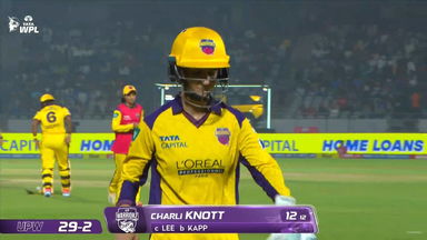 Wicket: Match 20, Delhi Capitals vs UP Warriorz, WPL 2026: Charli Knott Wicket