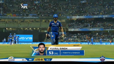 M03: MI vs DC – Yuvraj Singh Wicket