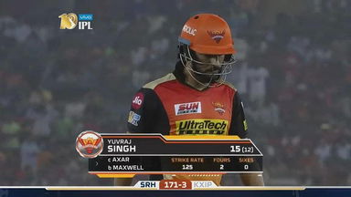 M33: KXIP vs SRH – Yuvraj Singh Wicket