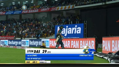 IND vs BAN 2019, 2nd T20I: Liton Das Wicket