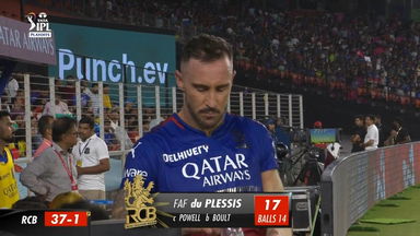 Eliminator: RR vs RCB – Faf Du Plessis Wicket