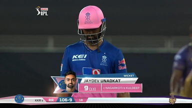 M12: RR vs KKR – Jaydev Unadkat Wicket
