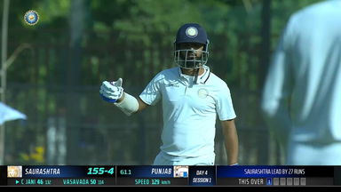 Ranji Trophy  2022/23 QF 2: Arpit Vasavada leads from the front with 77(148)