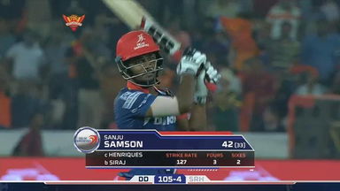 M21: SRH vs DD – Sanju Samson Wicket