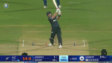 IND vs NZ 2026, 4th T20I: Tim Seifert Six