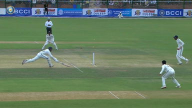 DULEEP TROPHY 2024, India C vs India D: Bulls-Eye! Hrithik Shokeen's superb direct-hit run-out to dismiss Saransh Jain