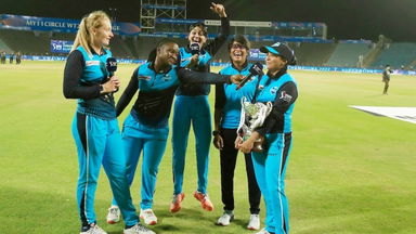 Post-victory fun on the mic with the title-winning Supernovas