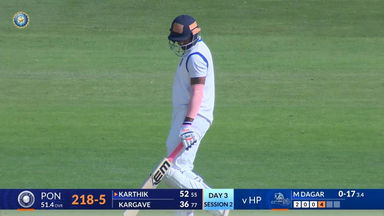 Ranji Trophy 2024/25, Himachal Pradesh vs Pondicherry: Arun Karthick's counterattacking knock of 95(107)