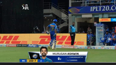 M56: MI vs KKR – Murugan Ashwin Wicket