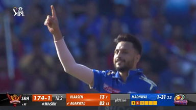 M69: MI vs SRH – Fall of Wickets