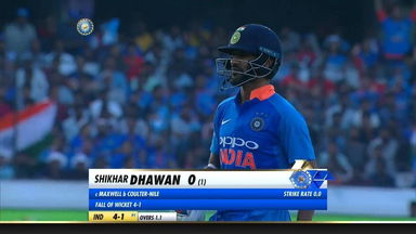 IND vs AUS 2019, 1st ODI: Shikhar Dhawan Wicket