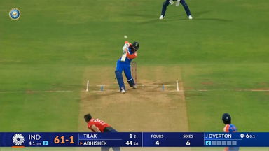 IND vs ENG 2025, 5th T20I: Abhishek Sharma Six