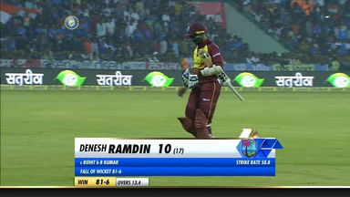 IND vs WI 2018, 2nd T20I: Denesh Ramdin Wicket