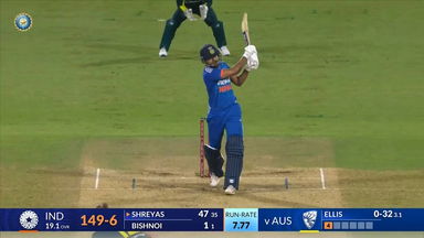 IND vs AUS 2023-24, 5TH T20I: Shreyas Iyer Six