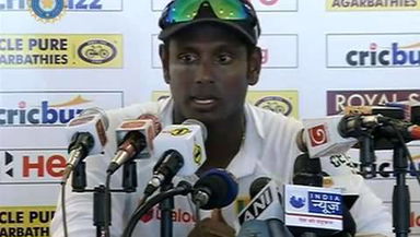 SL vs India, 1st Test - Day 4 : A Mathews & R Herath press conference