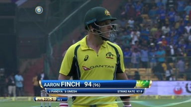 IND vs AUS 2017, 4th ODI: Aaron Finch Wicket