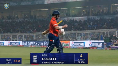 IND vs ENG 2025, 1st T20I: Ben Duckett Wicket