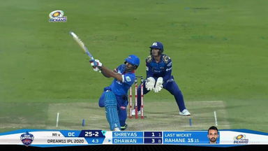 M27: MI vs DC – Shikhar Dhawan Six