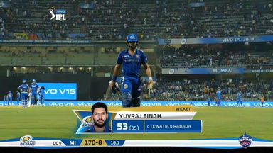 M03: MI vs DC – Yuvraj Singh Wicket