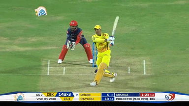 M30: CSK vs DD – MS Dhoni Six