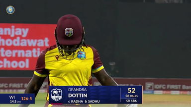 IND-W vs WI-W 2024, 1st T20I: Deandra Dottin Wicket