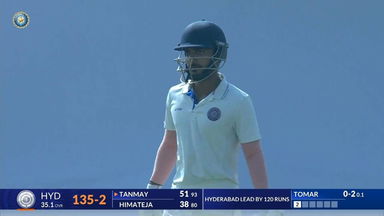 Ranji Trophy 2024/25, Rajasthan vs Hyderabad: Tanmay Agarwal's composed knock of 79(126)