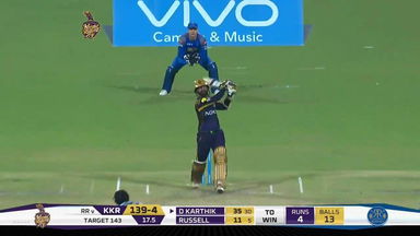 M49: KKR vs RR – Dinesh Karthik Six