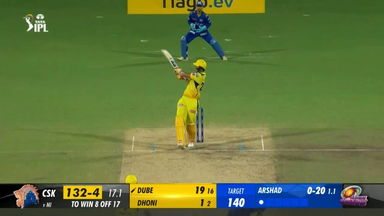 M49: CSK vs MI –  Shivam Dube  Six
