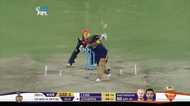 M54: SRH vs KKR – Robin Uthappa Six