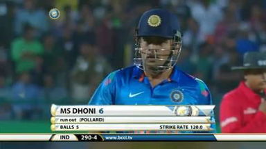 4TH ODI: IND vs WI – MS Dhoni Wicket